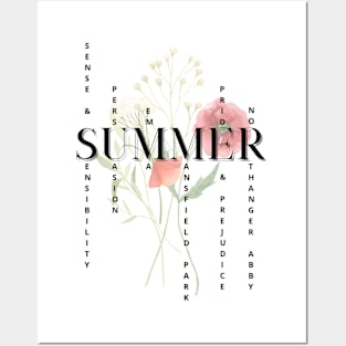 SUMMER - Jane Austen novels design Posters and Art